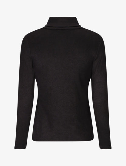Pull col montant et crochet décoratif - Noir - 2