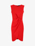 Robe coupe droite effet drapé - Rouge - 5