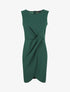 Robe coupe droite effet drapé - Vert sapin - 1