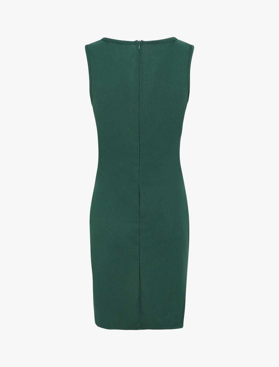 Robe coupe droite effet drapé - Vert sapin - 2