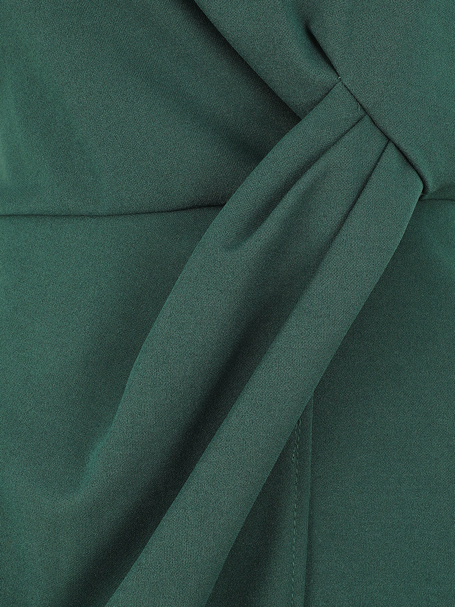 Robe coupe droite effet drapé - Vert sapin - 3