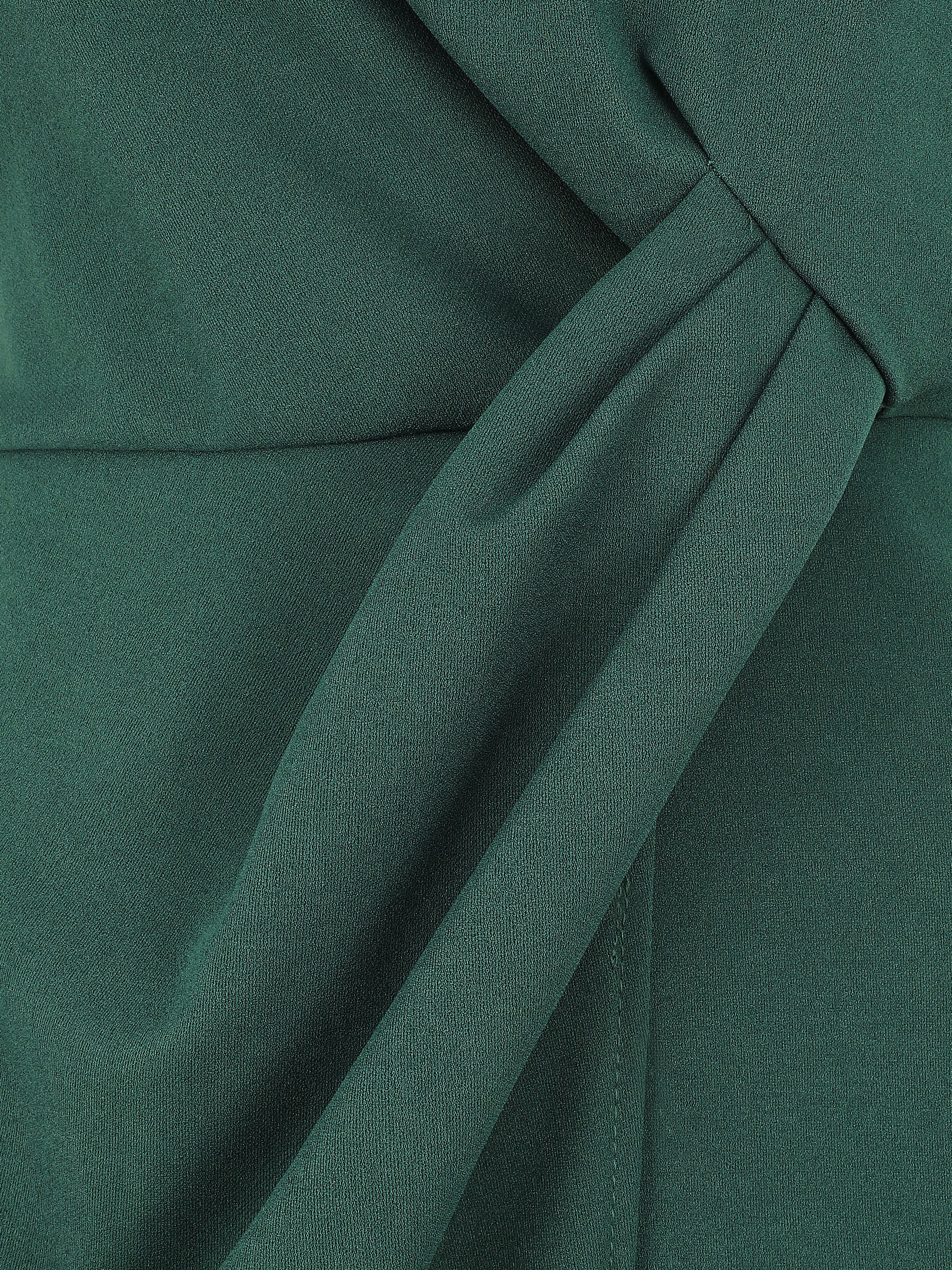 Robe coupe droite effet drapé - Vert sapin - 3