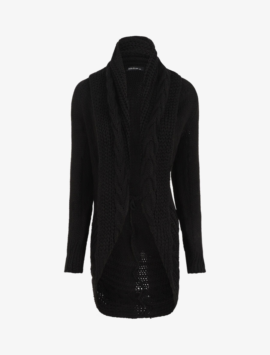 Gilet ample à col châle - Noir - 1