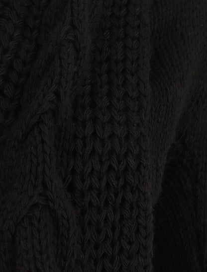 Gilet ample à col châle - Noir - 3