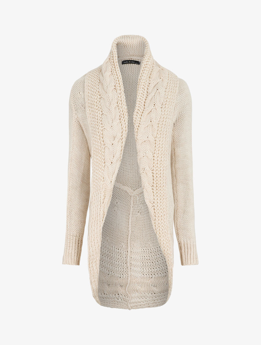 Gilet ample à col châle - Beige - 5