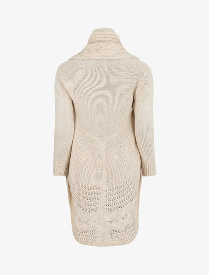 Gilet ample à col châle - Beige - 2