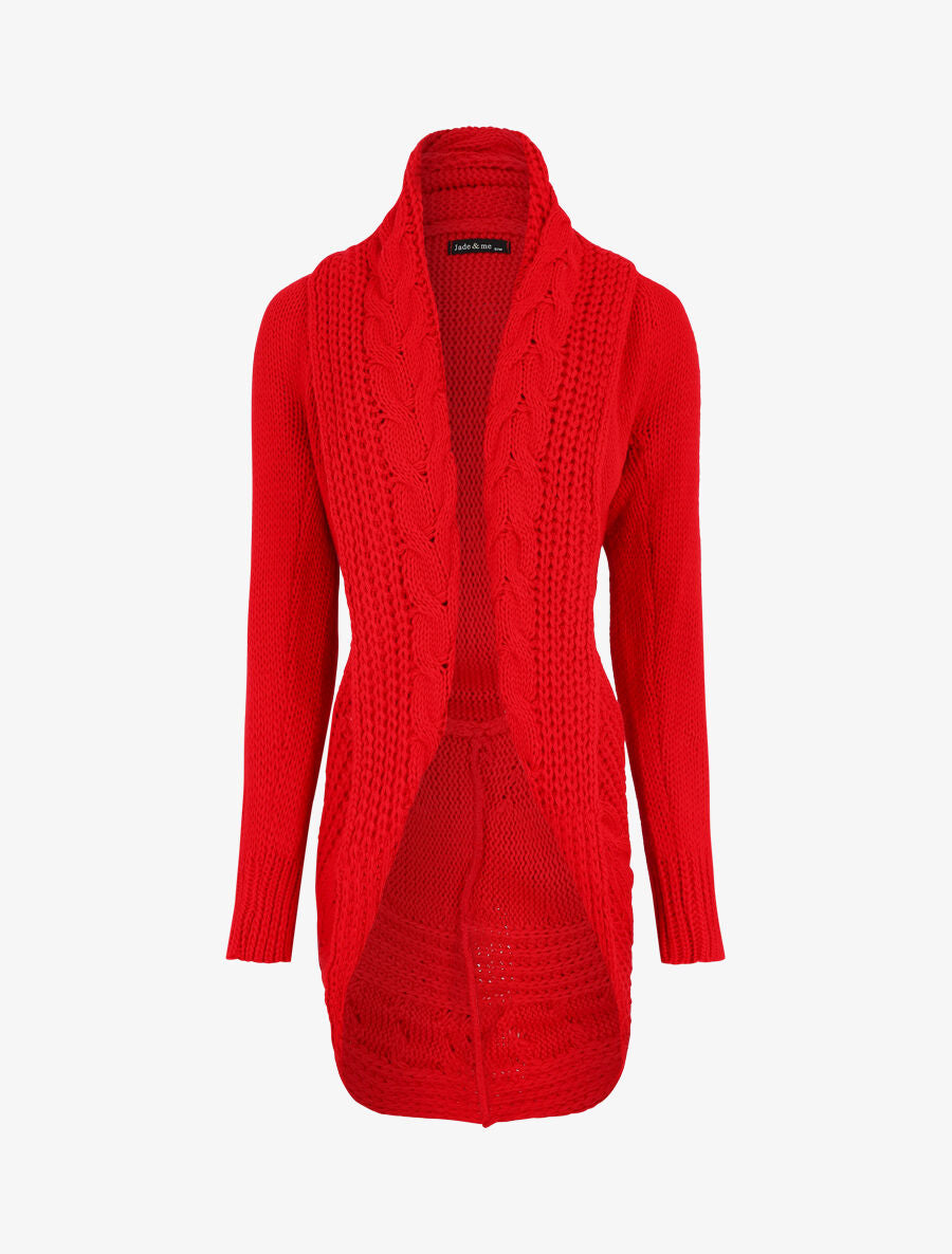 Gilet ample à col châle - Rouge - 5