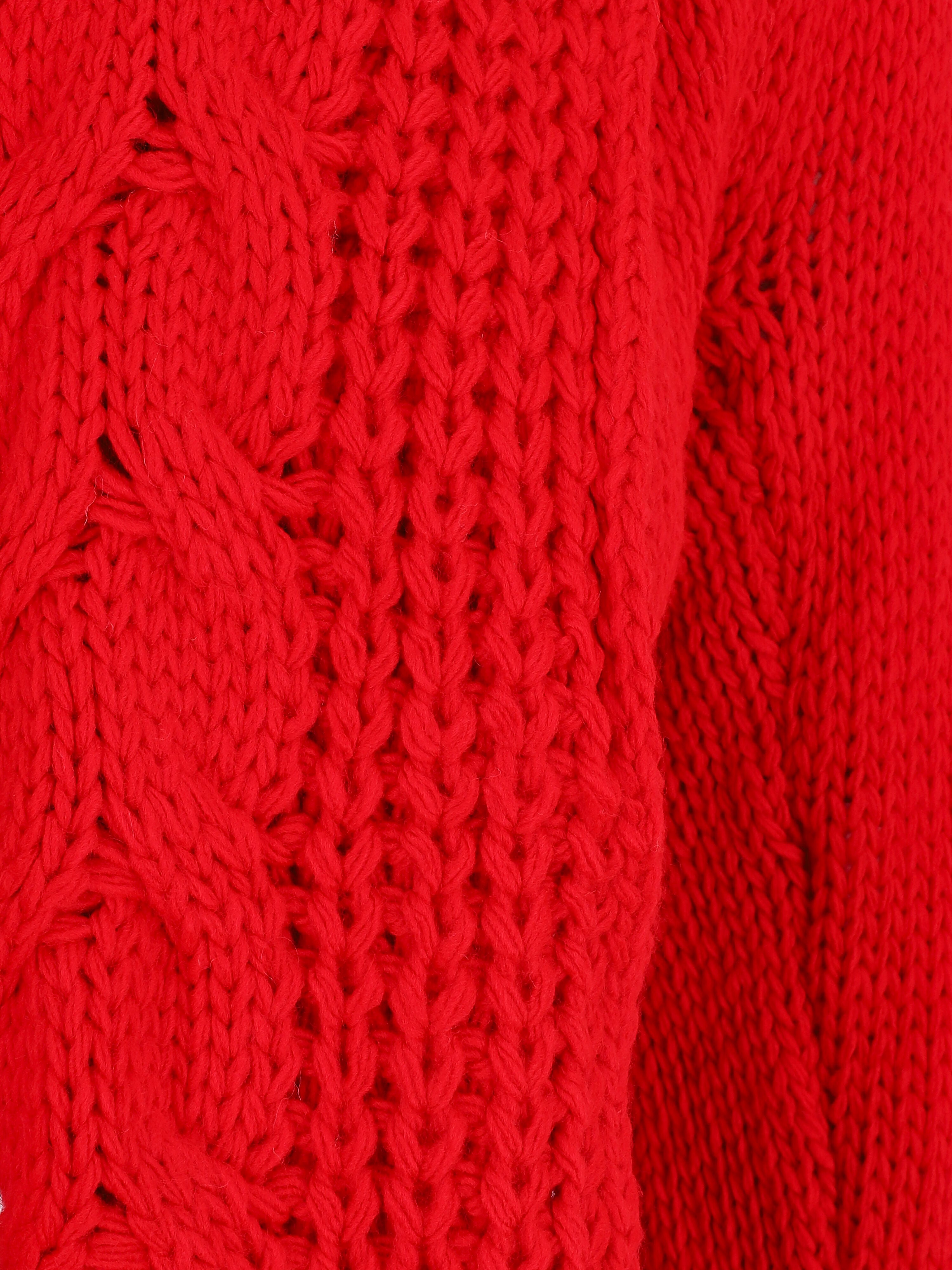 Gilet ample à col châle - Rouge - 3