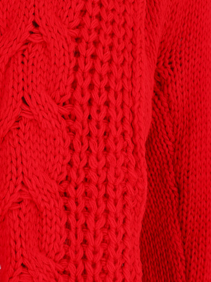 Gilet ample à col châle - Rouge - 3