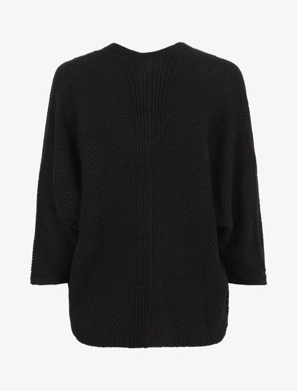 Gilet mi-long ouvert uni - Noir - 2