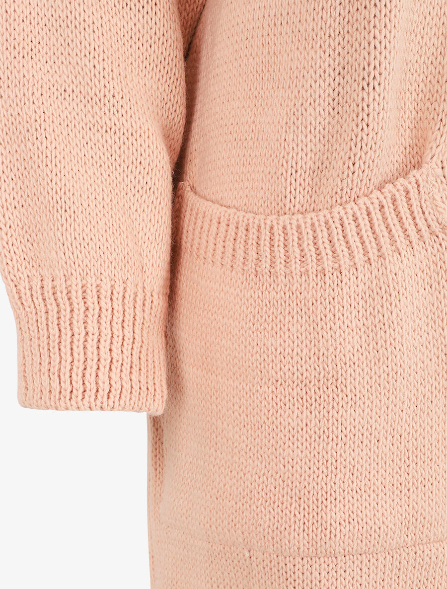 Gilet long ouvert à manches chauve-souris - Rose - 3