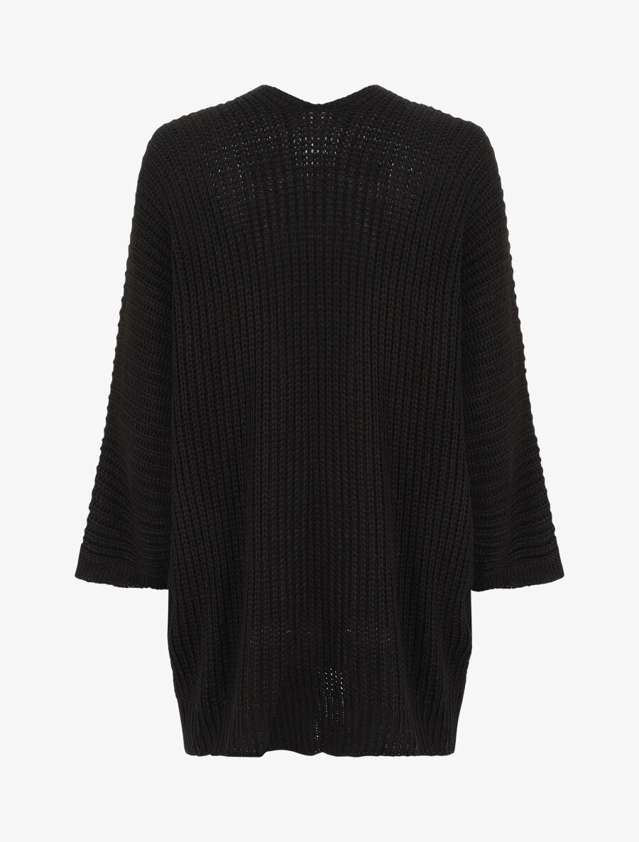Gilet mi-long ample - Noir - 2