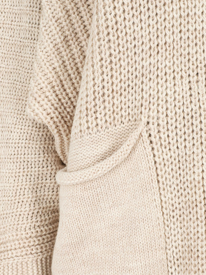 Gilet mi-long ample - Beige - 3
