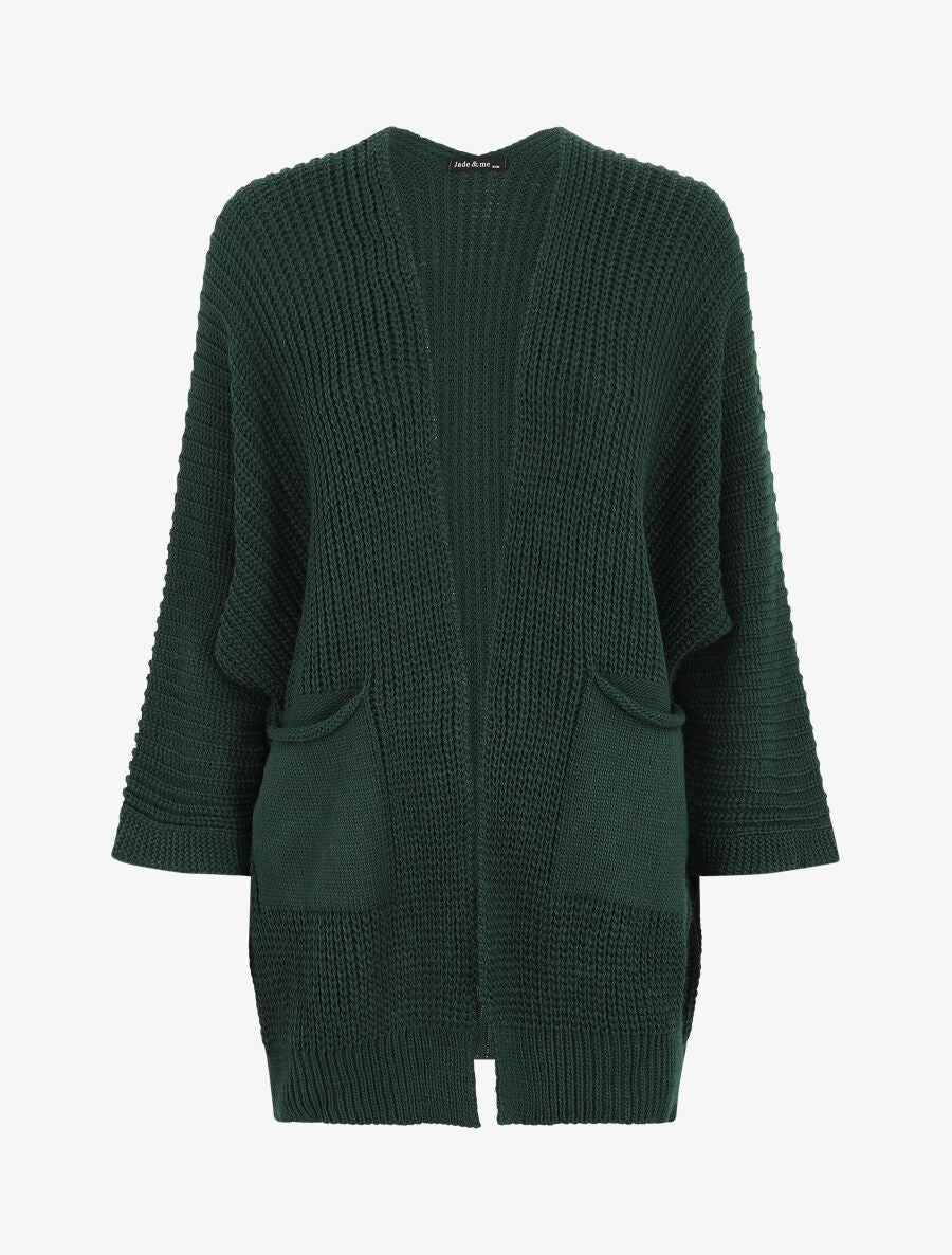 Gilet mi-long ample - Vert sapin - 1