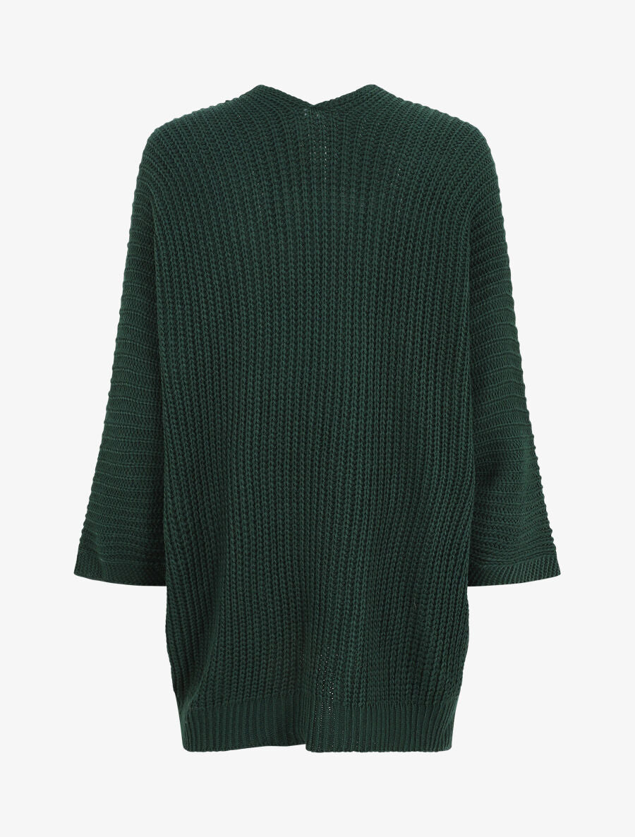 Gilet mi-long ample - Vert sapin - 2