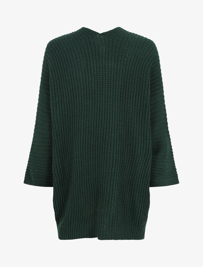 Gilet mi-long ample - Vert sapin - 2