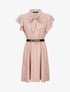 Robe à col lavallière et mancherons volantés - Rose poudré - 4