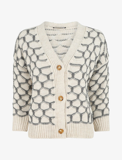 Cardigan à imprimé fantaisie - Gris - 4