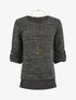 Pull à base asymétrique et manches retroussables - Anthracite - 4