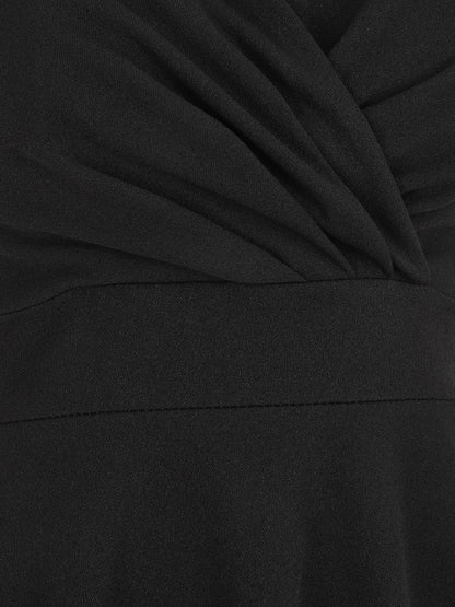Robe patineuse courte à bretelles - Noir - 3