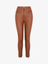 Pantalon slim en simili - Camel - 4