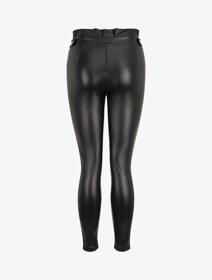 Pantalon skinny en simili - Noir - 2
