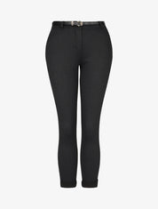 Pantalon droit à bords retroussés - Noir - 4