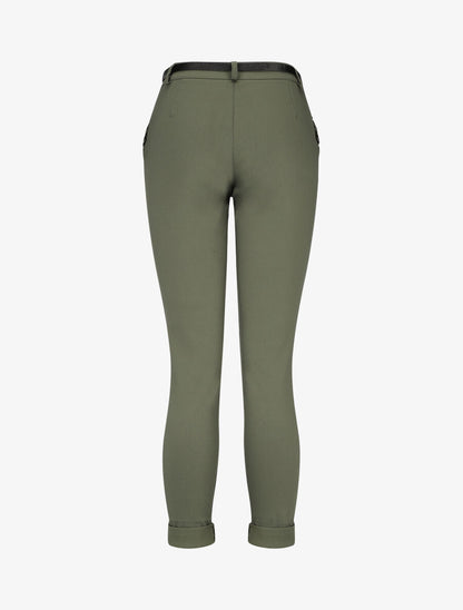 Pantalon 7/8 à revers et poches volantées - Kaki - 2
