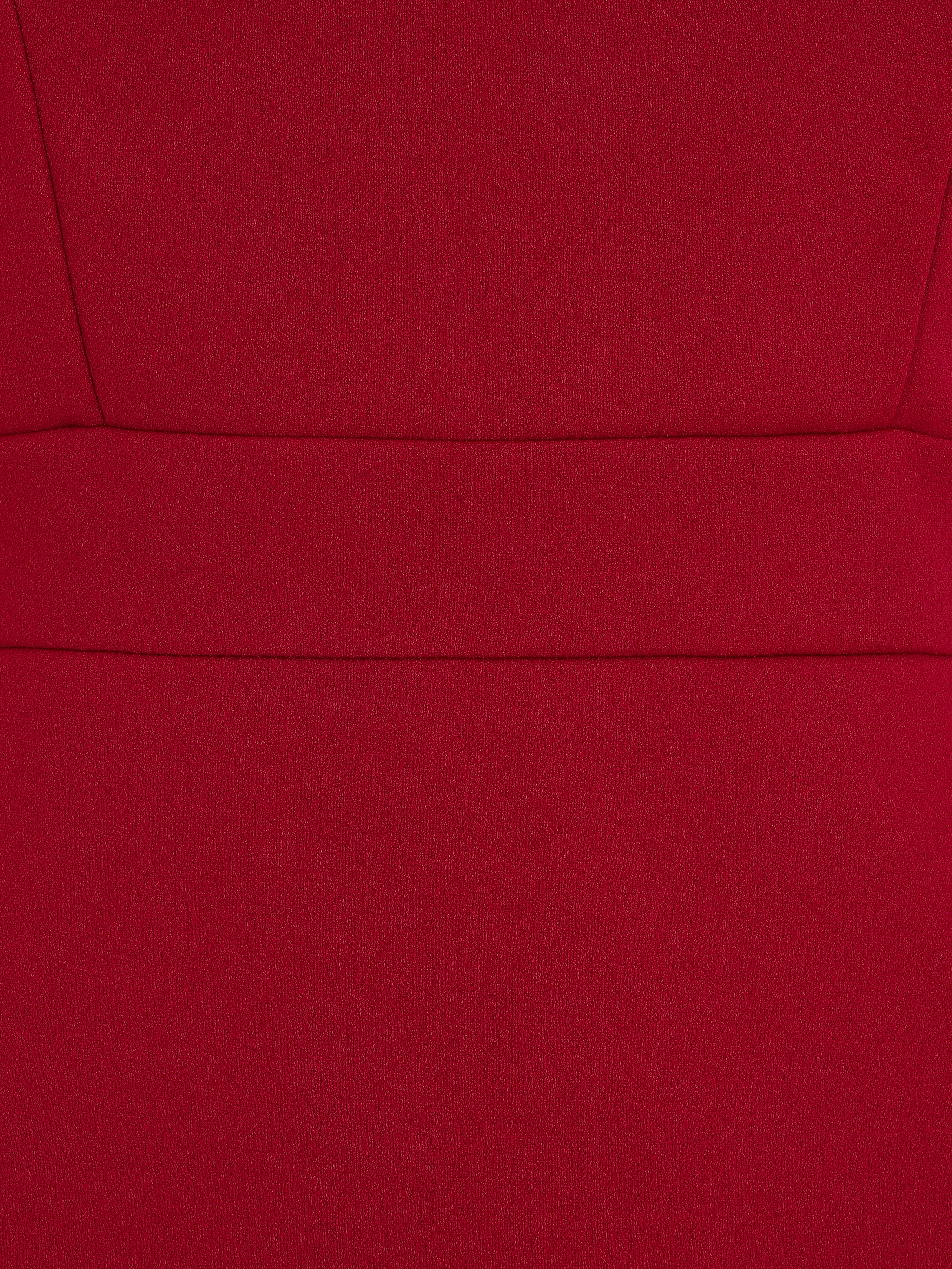 Robe fourreau à bretelles asymétrique - Rouge - 4