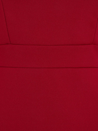 Robe fourreau à bretelles asymétrique - Rouge - 4