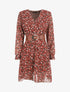 Robe mi-longue à imprimé petites fleurs - Marron - 1