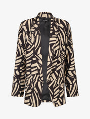 Blazer ample imprimé zèbre - Beige - 4