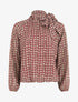 Blouse ample à pois col lavallière - Vieux rose - 4
