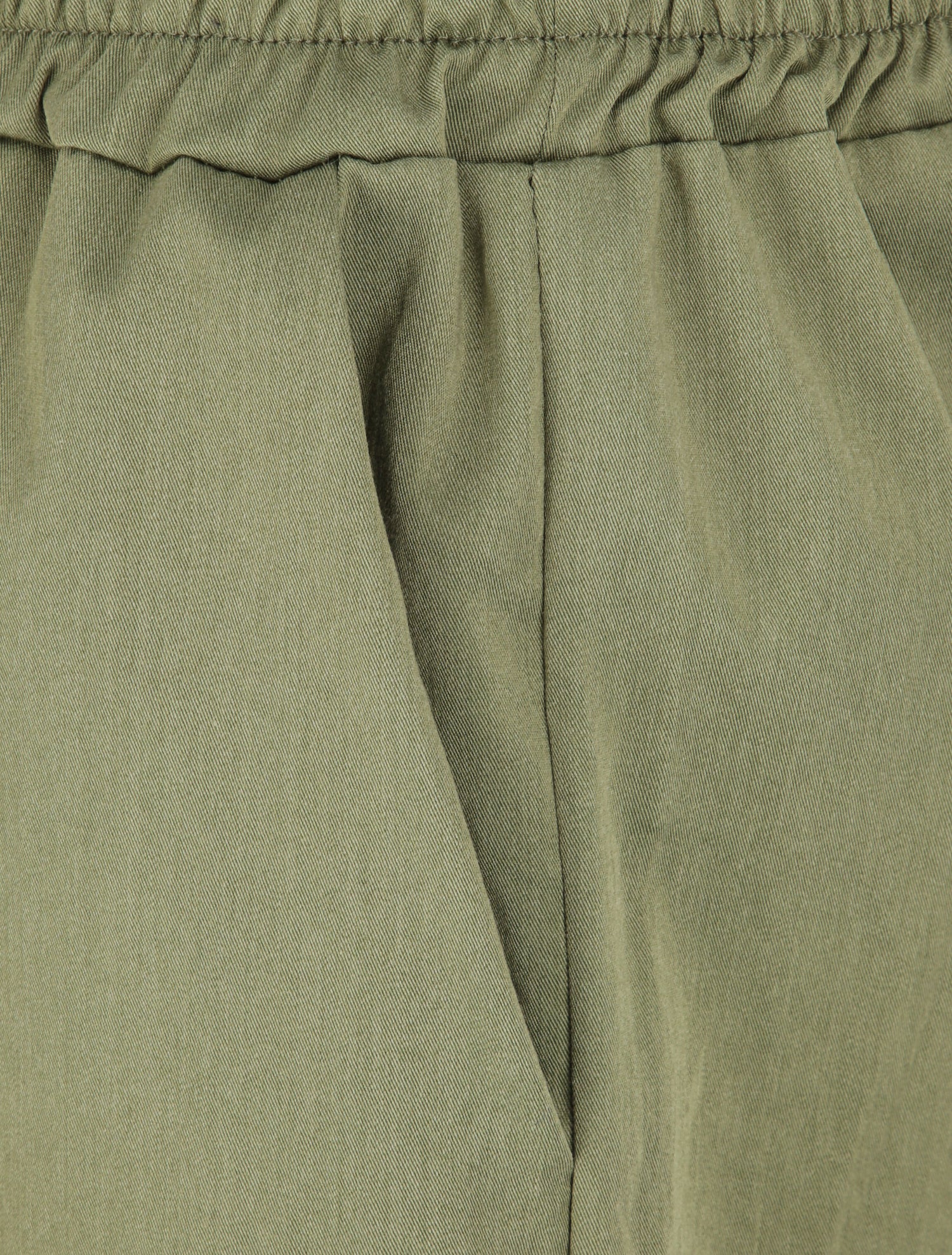 Short droit uni à taille haute élastiquée - Kaki - 3