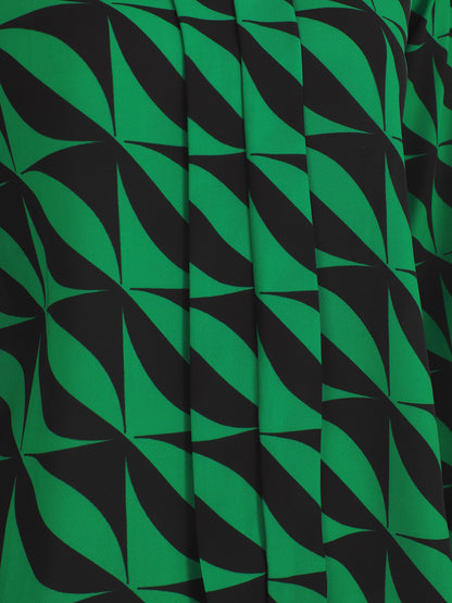 Blouse manches 3/4 imprimé graphique - Vert - 3