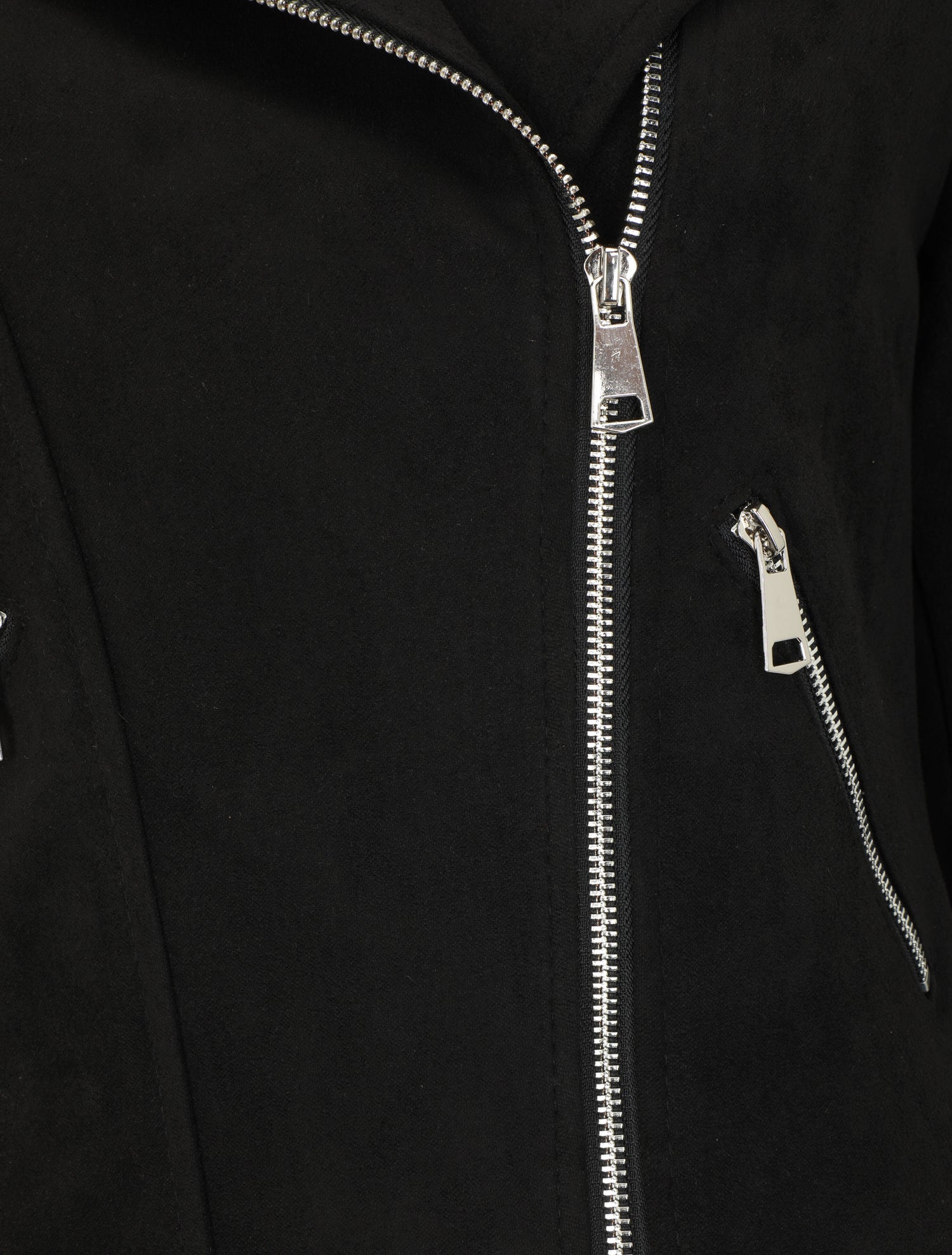 Veste style perfecto en suédine - Noir - 3