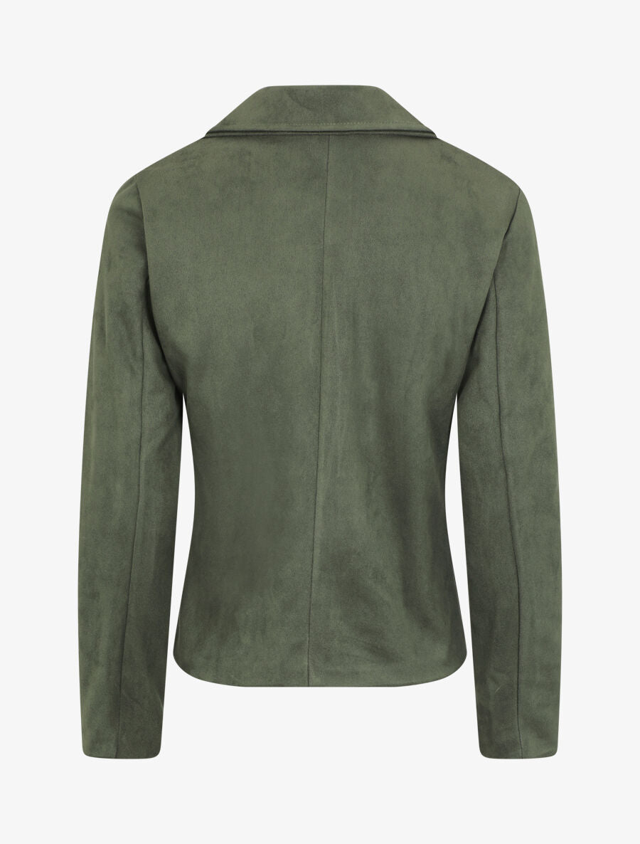 Veste style perfecto en suédine - Kaki - 2