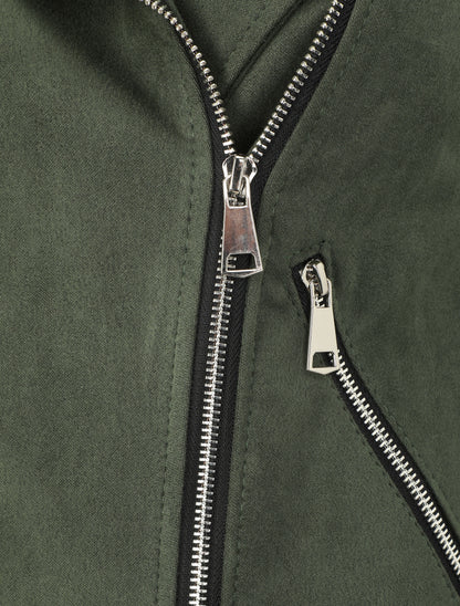 Veste style perfecto en suédine - Kaki - 3
