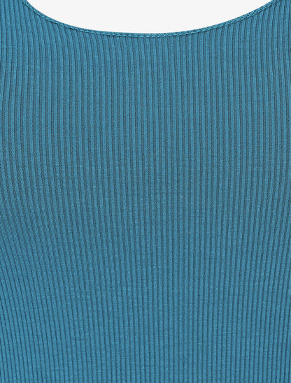 Débardeur uni coupe ajustée - Bleu canard - 3