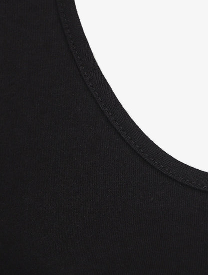 Top uni coupe droite - Noir - 3
