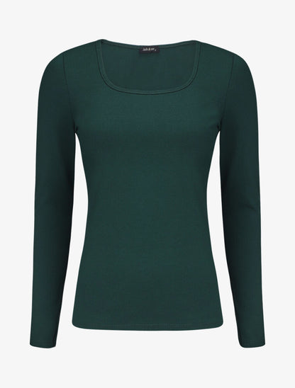 Top uni coupe droite - Vert sapin - 1