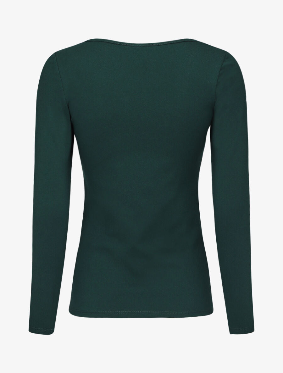 Top uni coupe droite - Vert sapin - 2