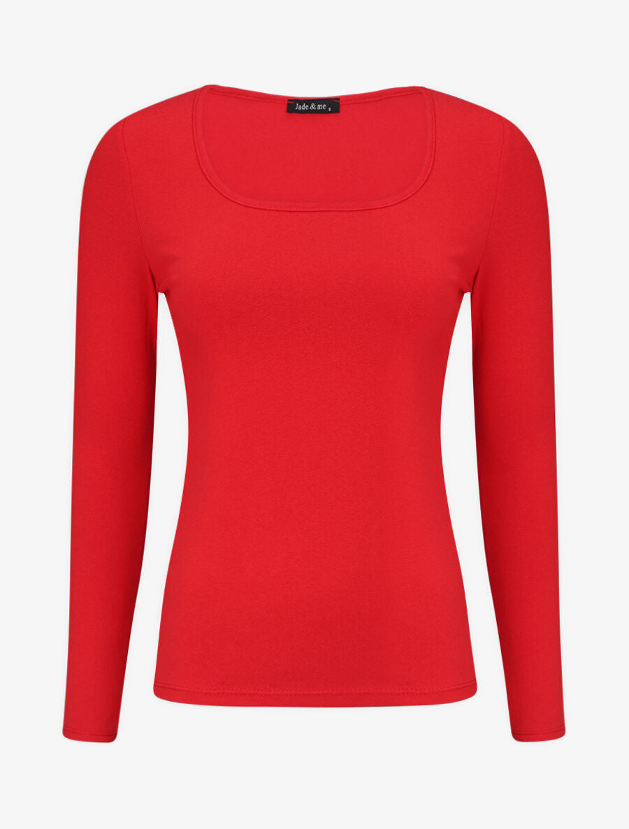 Top uni coupe droite - Rouge - 1