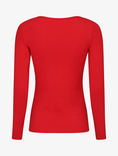 Top uni coupe droite - Rouge - 2