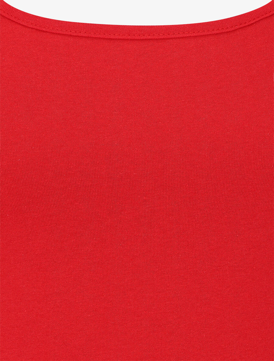 Top uni coupe droite - Rouge - 3