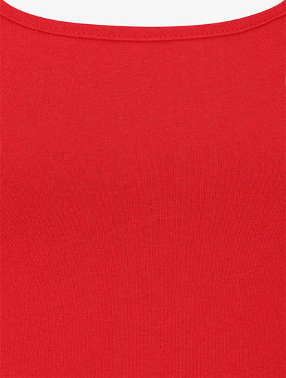 Top uni coupe droite - Rouge - 3