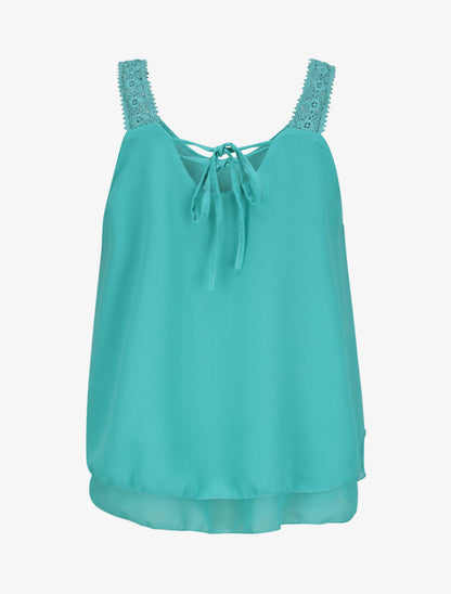 Top en voile fin transparent - Turquoise - 2