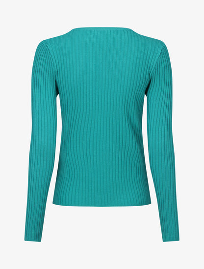 Gilet uni côtelé coupe ajustée - Turquoise - 2