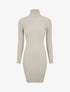 Robe pull uni à col roulé - Beige - 1