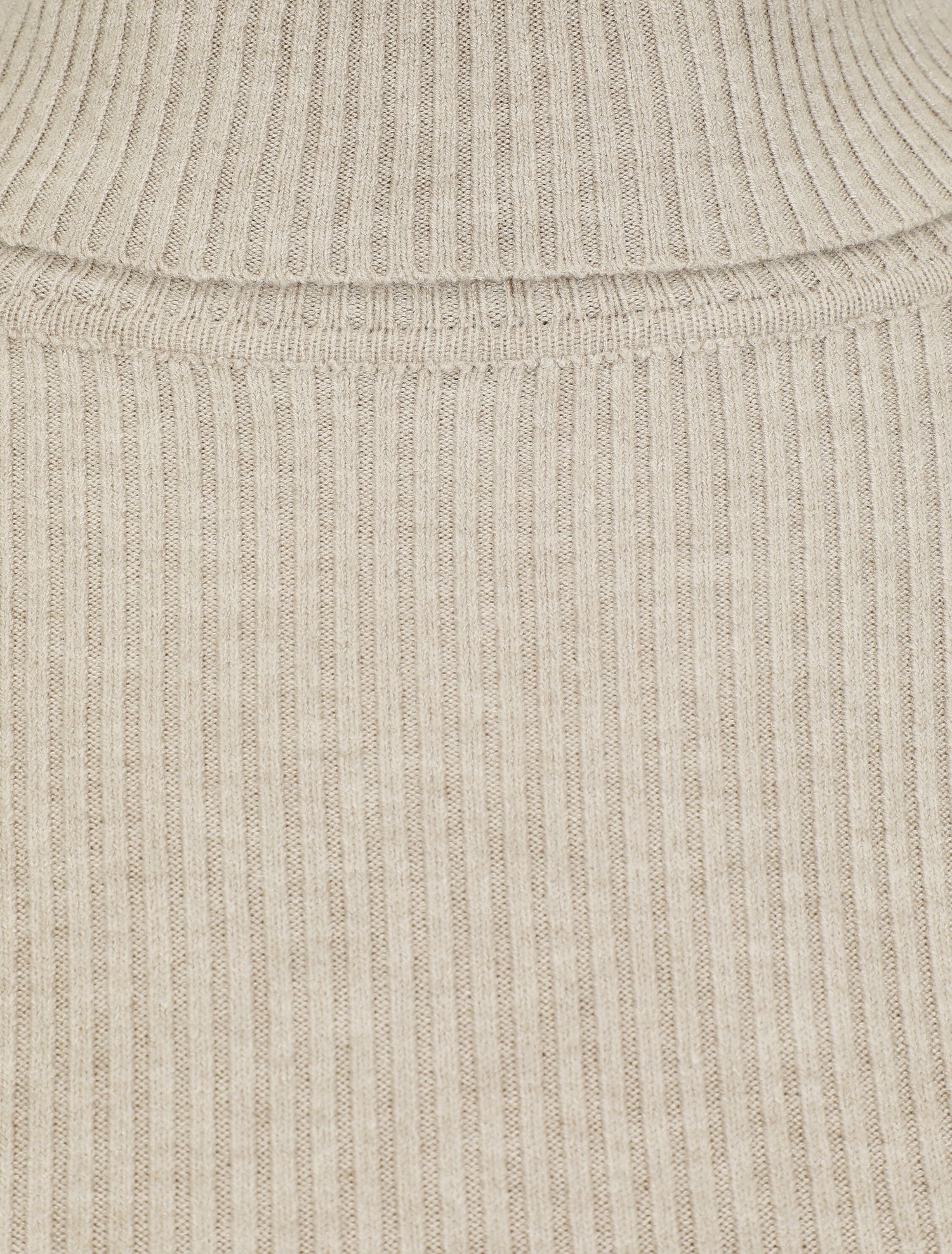 Robe pull uni à col roulé - Beige - 3